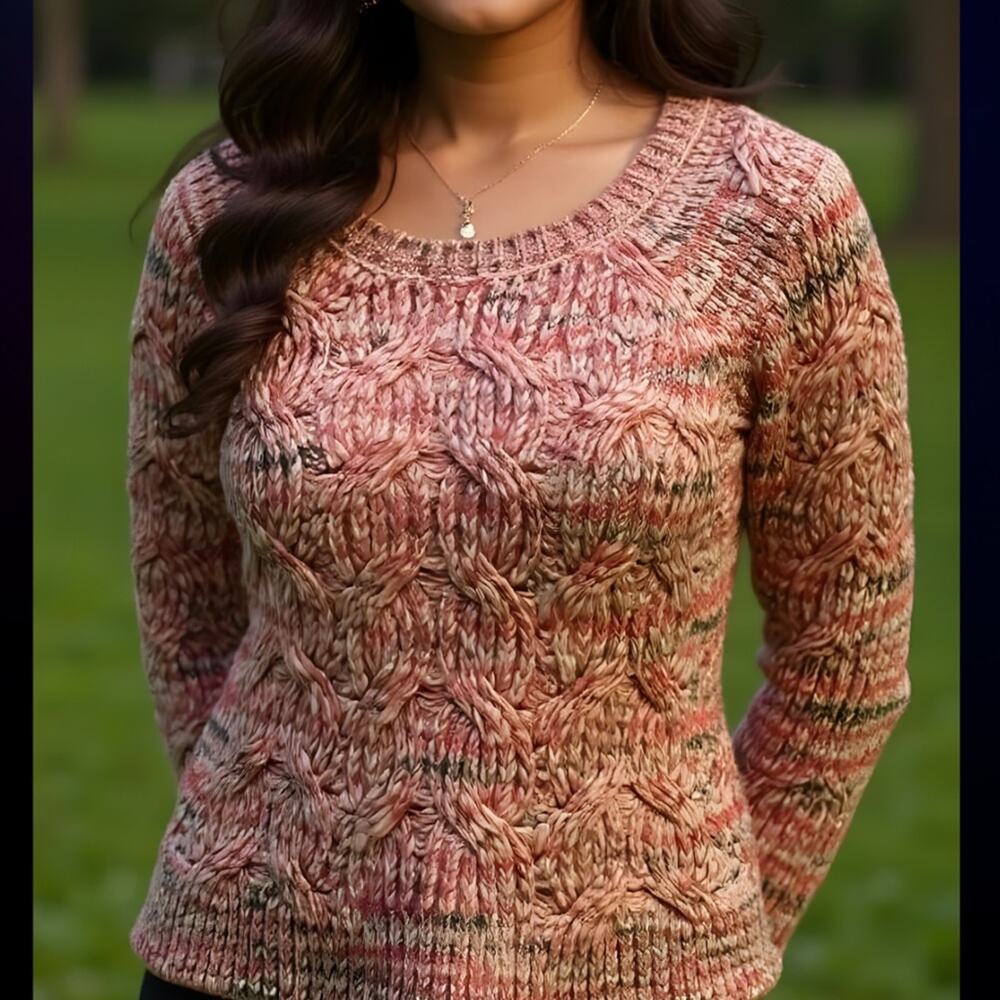 Talbots Sweater Womens Sz S
Wool Blend Cable Knit Multicolor
Fisherman Pullover